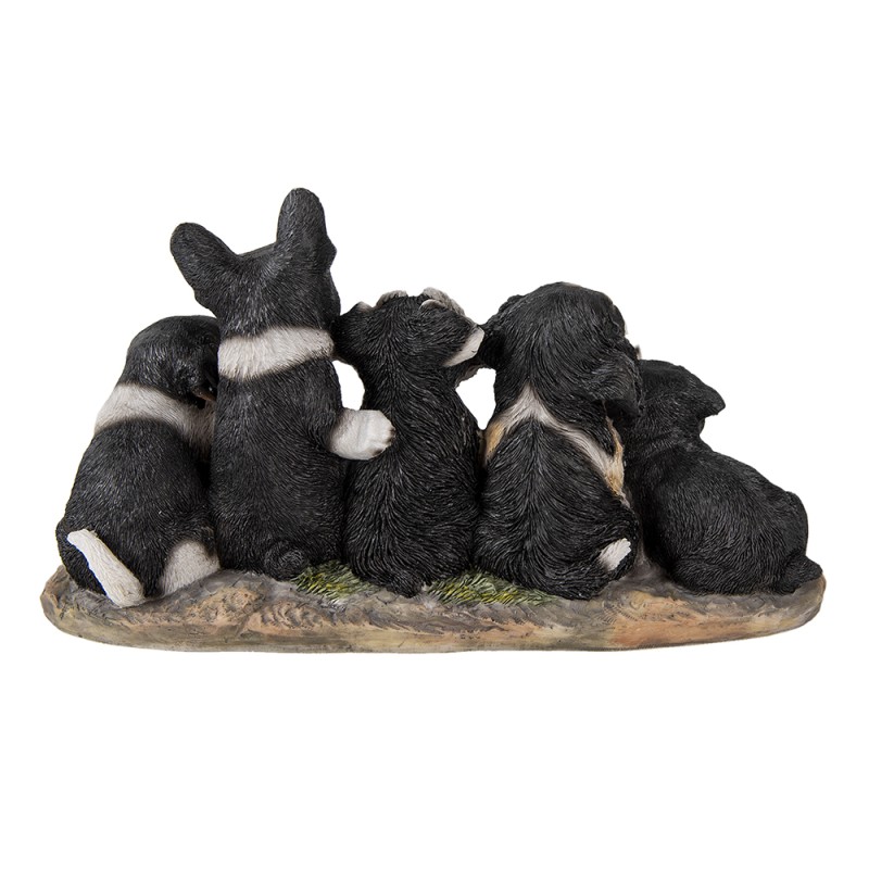 Clayre & Eef Figurine Dog 33x12x17 cm Black White Polyresin