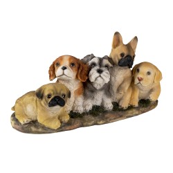 Clayre & Eef Figurine Dog 33x12x17 cm Brown Beige Polyresin