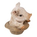 Clayre & Eef Figurine Cochon 13x12x14 cm Rose Polyrésine Cochon