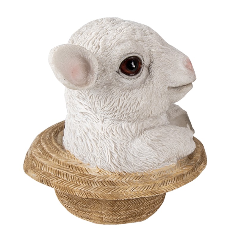 Clayre & Eef Beeld Schaap 12x12x12 cm Beige Polyresin