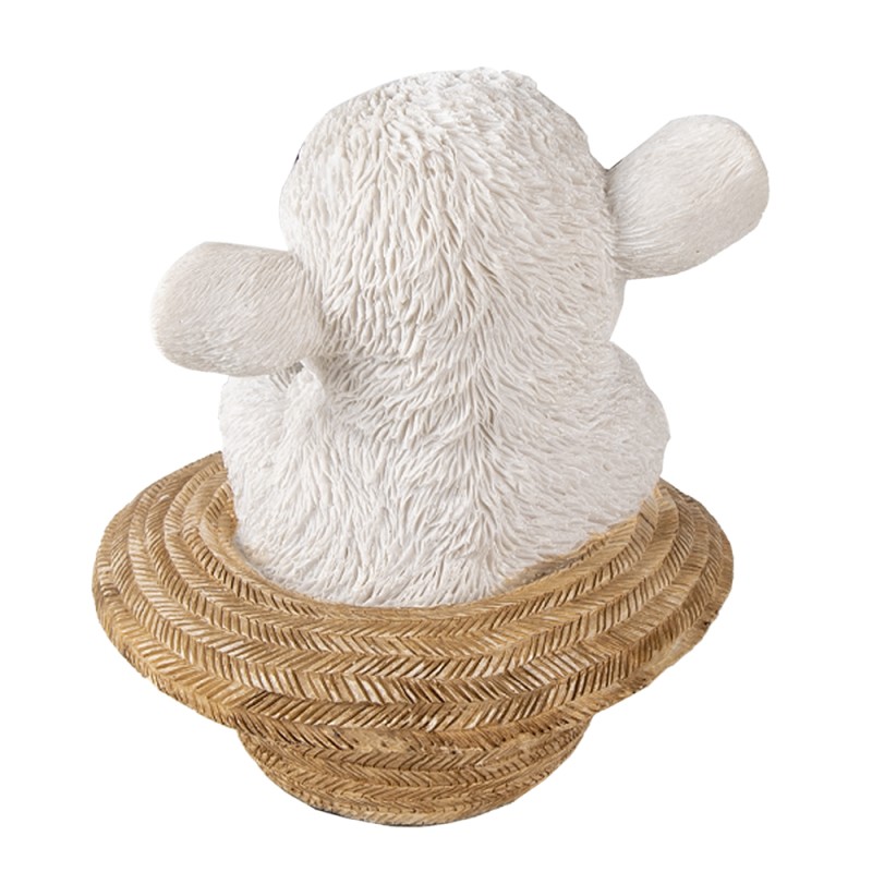 Clayre & Eef Beeld Schaap 12x12x12 cm Beige Polyresin