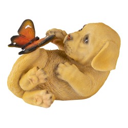 Clayre & Eef Figurine Dog 14x9x10 cm Brown Polyresin