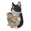 Clayre & Eef Figurine Chat 12x9x15 cm Noir Polyrésine Welcome