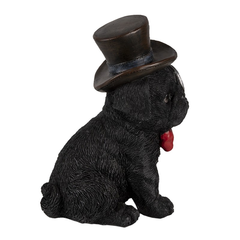 Clayre & Eef Figurine Dog 13x9x17 cm Black Polyresin