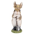 Clayre & Eef Figurine Rabbit 9x8x22 cm Brown Polyresin