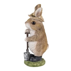 Clayre & Eef Figurine Lapin 9x8x22 cm Marron Polyrésine