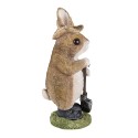 Clayre & Eef Figurine Rabbit 9x8x22 cm Brown Polyresin