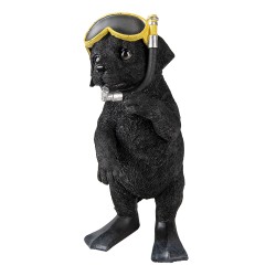 Clayre & Eef Figur Hund 11x11x23 cm Schwarz Polyresin