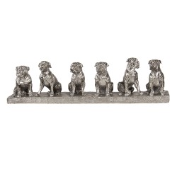 Clayre & Eef Figurine Chien 52x12x14 cm Couleur argent Polyrésine