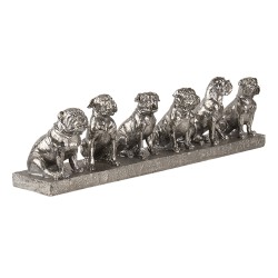 Clayre & Eef Figurine Dog 52x12x14 cm Silver colored Polyresin