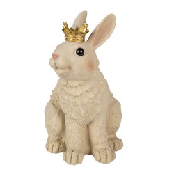 Clayre & Eef Figurine Lapin 16x13x23 cm Beige Polyrésine