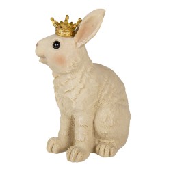 Clayre & Eef Figur Kaninchen 16x13x23 cm Beige Polyresin