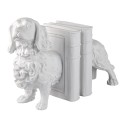 Clayre & Eef Fermalibri set di 2 Cane 28x12x22 cm Bianco Plastica