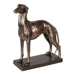 Clayre & Eef Beeld Hond 27x11x31 cm Koperkleurig Bruin Polyresin