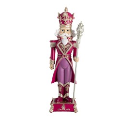 Clayre & Eef Figurine Casse-noisette 46 cm Rouge Rose Polyrésine