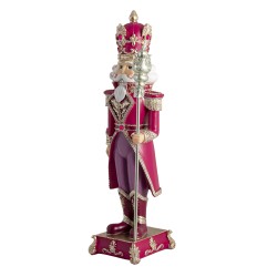 Clayre & Eef Beeld Notenkraker 46 cm Rood Roze Polyresin