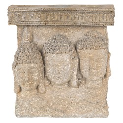 Clayre & Eef Kerzenständer 16x6x17 cm Grau Kunststoff Rechteck Buddha