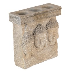 Clayre & Eef Candelabro 16x6x17 cm Grigio Plastica Rettangolo Buddha