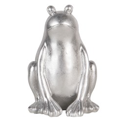 Clayre & Eef Figur Frosch 13x13x20 cm Silberfarbig Polyresin