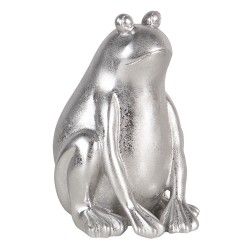 Clayre & Eef Figurine Frog 13x13x20 cm Silver colored Polyresin