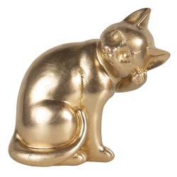 Clayre & Eef Figurine Cat 21x13x20 cm Gold colored Polyresin