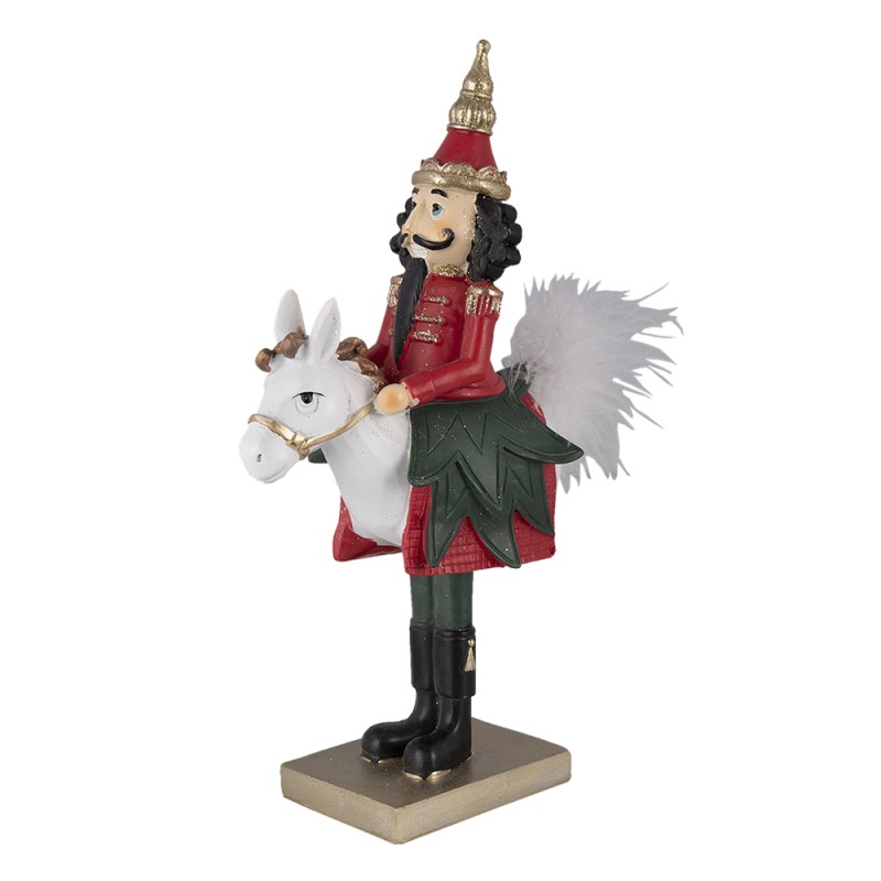 Clayre & Eef Statuetta Schiaccianoci 25 cm Rosso Verde  Poliresina