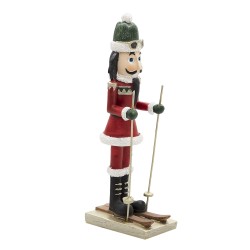 Clayre & Eef Statuetta Schiaccianoci 17 cm Rosso Bianco  Poliresina