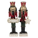 Clayre & Eef Figurine Nutcracker 35 cm Red White Polyresin Merry Christmas