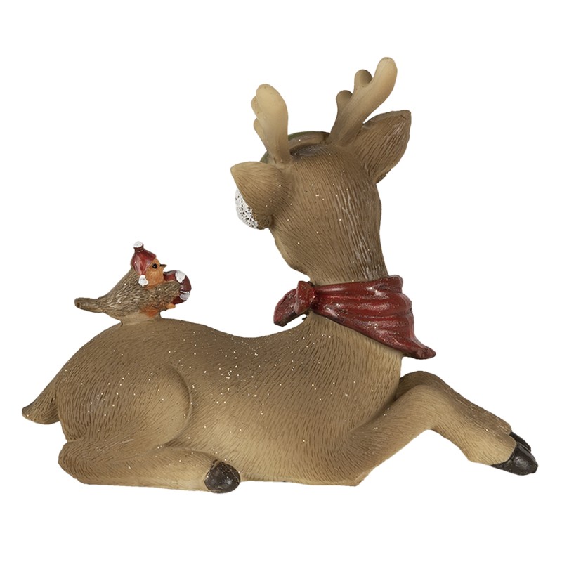 Clayre & Eef Figurine Cerf 17x7x13 cm Marron Polyrésine