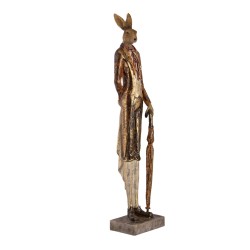 Clayre & Eef Statuetta Coniglio 11x9x51 cm Color oro Poliresina