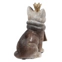 Clayre & Eef Statuetta Gatto  7x6x11 cm Marrone Beige Poliresina Corona