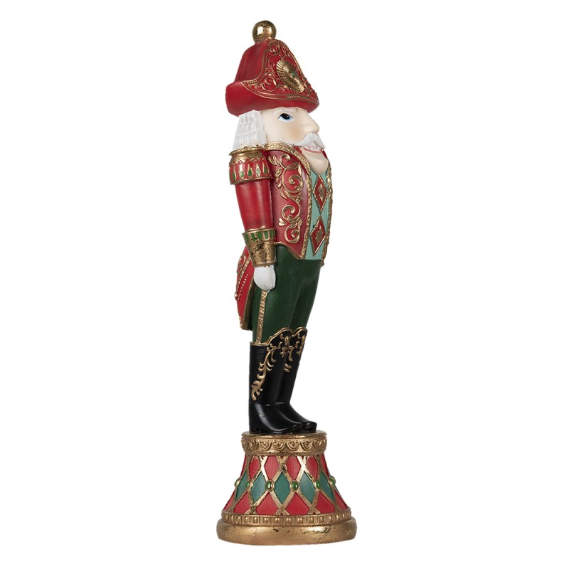 Clayre & Eef Statuetta Schiaccianoci 10x10x36 cm Rosso Poliresina