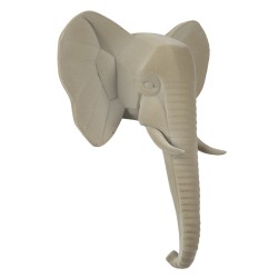 Clayre & Eef Décoration murale Éléphant 17x8x21 cm Beige Plastique