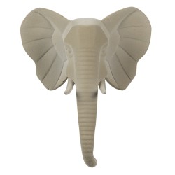 Clayre & Eef Décoration murale Éléphant 17x8x21 cm Beige Plastique