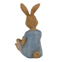 Clayre & Eef Beeld Konijn 10x6x12 cm Bruin Blauw Polyresin