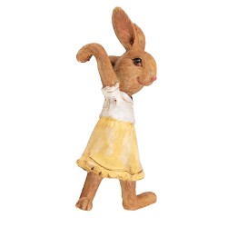 Clayre & Eef Figurine Lapin 5x5x9 cm Jaune Marron Polyrésine