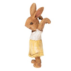 Clayre & Eef Figurine Lapin 5x5x9 cm Jaune Marron Polyrésine