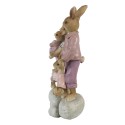 Clayre & Eef Figurine Rabbit 11x6x18 cm Pink Beige Polyresin