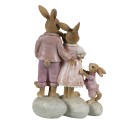 Clayre & Eef Figurine Rabbit 11x6x18 cm Pink Beige Polyresin