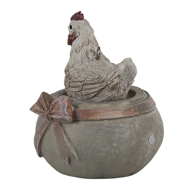 Clayre & Eef Ciondolo Pollo 6x5x6 cm Grigio Beige Plastica