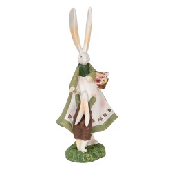 Clayre & Eef Figurine Lapin 10x7x25 cm Vert Polyrésine