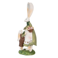 Clayre & Eef Figurine Lapin 10x7x25 cm Vert Polyrésine