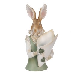 Clayre & Eef Figurine Rabbit 16x13x30 cm Beige Polyresin