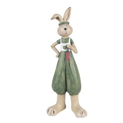 Clayre & Eef Figurine Lapin 11x10x33 cm Vert Polyrésine