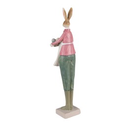 Clayre & Eef Statuetta Coniglio 9x7x36 cm Beige Verde Poliresina