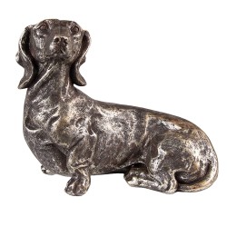 Clayre & Eef Decoratie beeld hond Hond 23 cm Zilverkleurig Polyresin