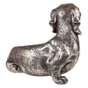 Clayre & Eef Figurine de chien décorative Chien 23 cm Couleur argent Polyrésine