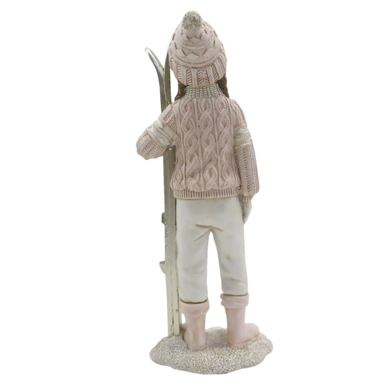 Clayre & Eef Figur Kind 21 cm Rosa Weiß Polyresin