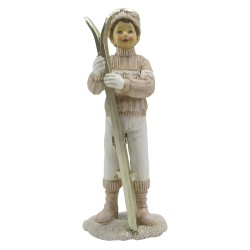 Clayre & Eef Statuetta Bambino 21 cm Rosa Bianco Poliresina