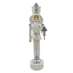 Clayre & Eef Figurine Nutcracker 35 cm Beige Silver colored Polyresin